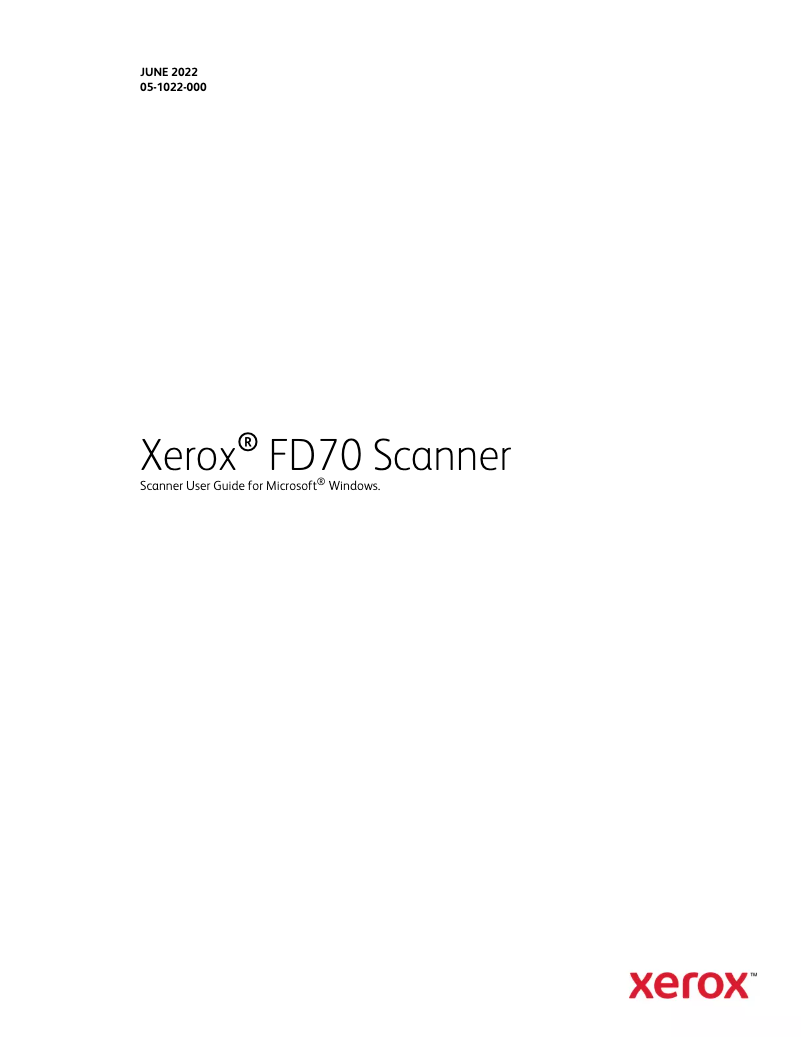 Page n°1 - Manuel utilisateur Xerox FD70