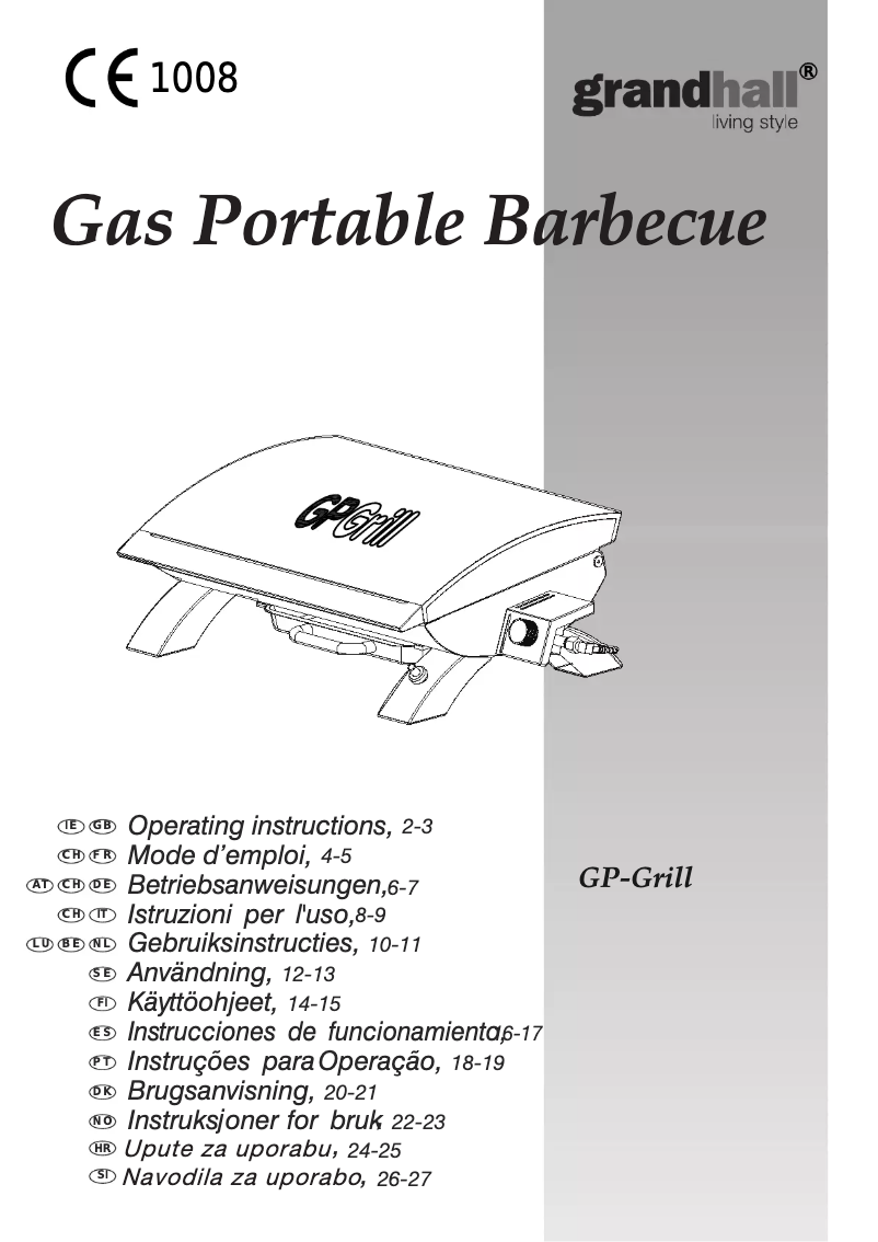 Page 1 de la notice Manuel utilisateur Grandhall GP-Grill