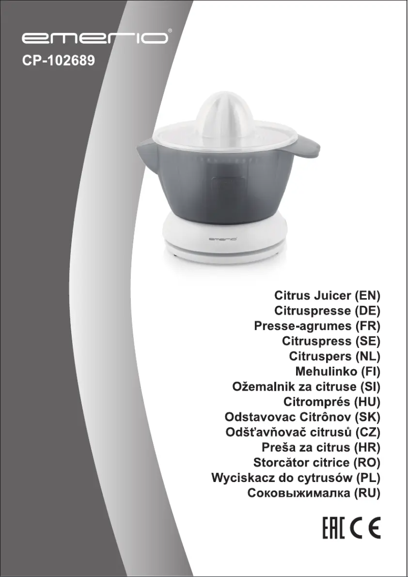 Page n°1 - Manuel utilisateur Emerio CP-102689