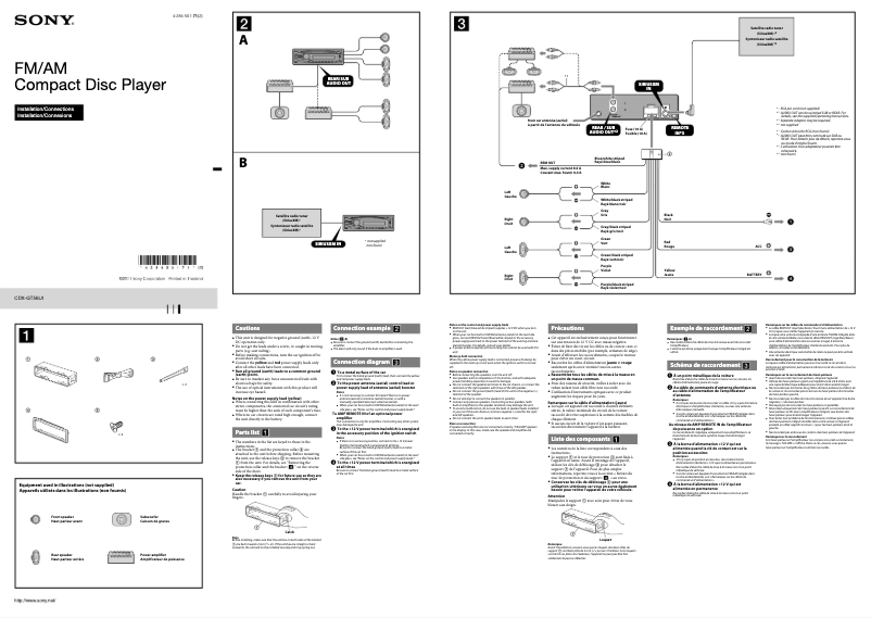 Page n°1 - Guide d'installation Sony CDX-GT56UI