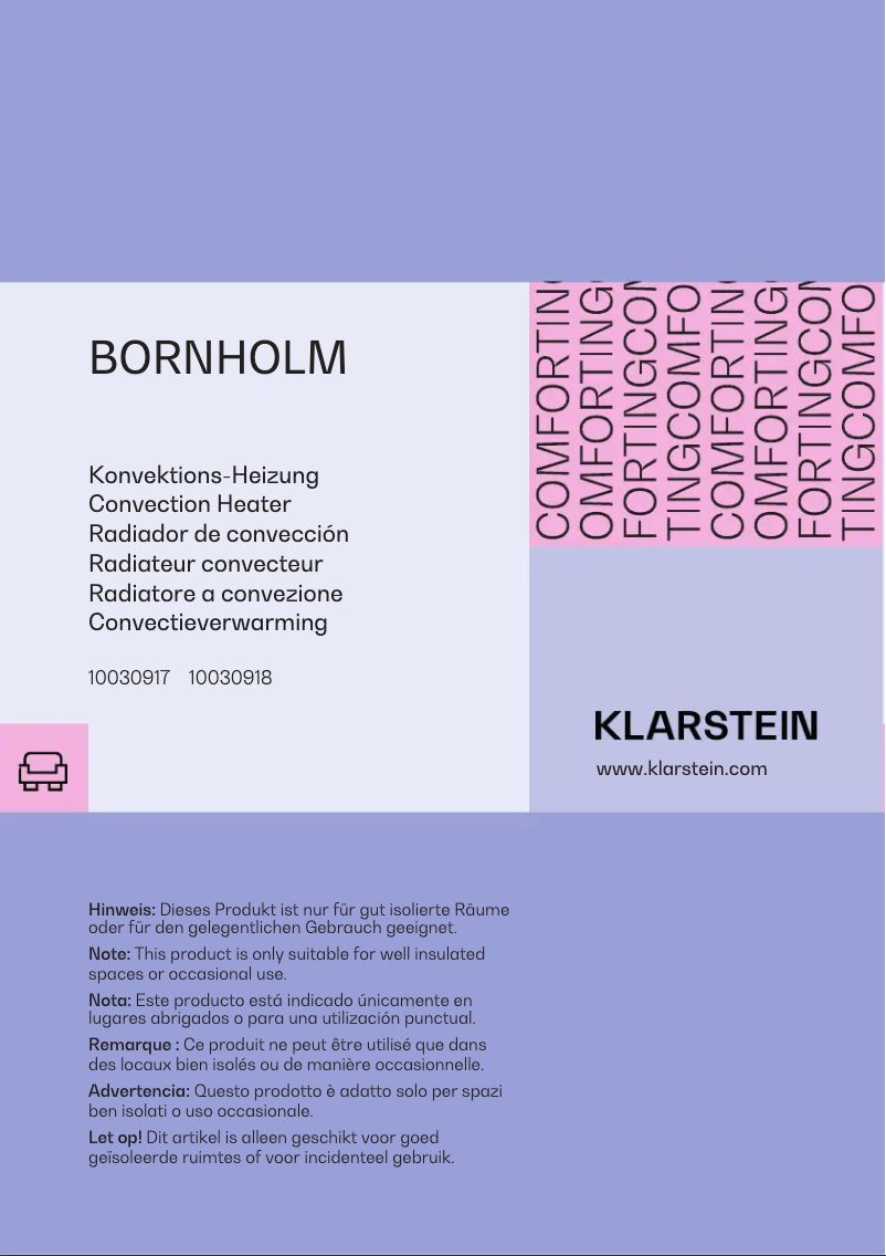 Page n°1 - Manuel utilisateur Klarstein Bornholm