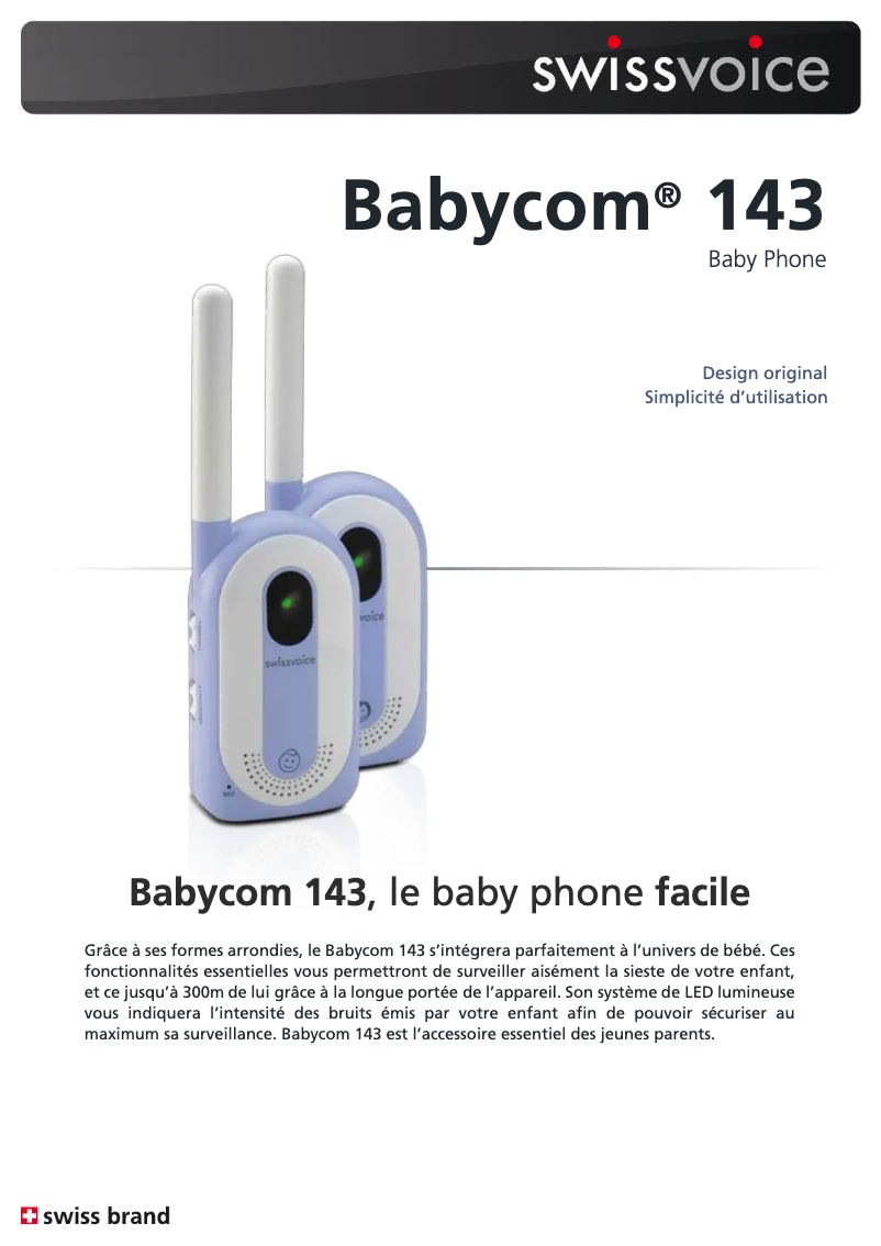Image de la première page du manuel de l'appareil Babycom 143