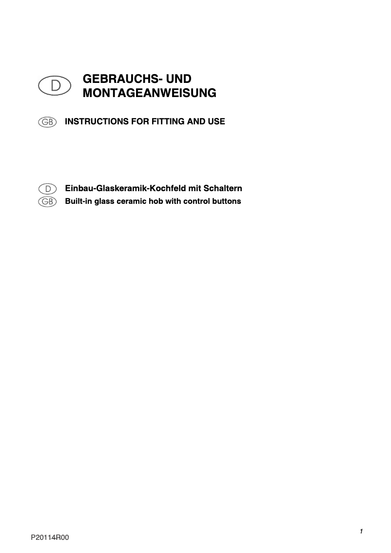 Página 1 del manual Manual de usuario Küppersbusch PCKA 300E