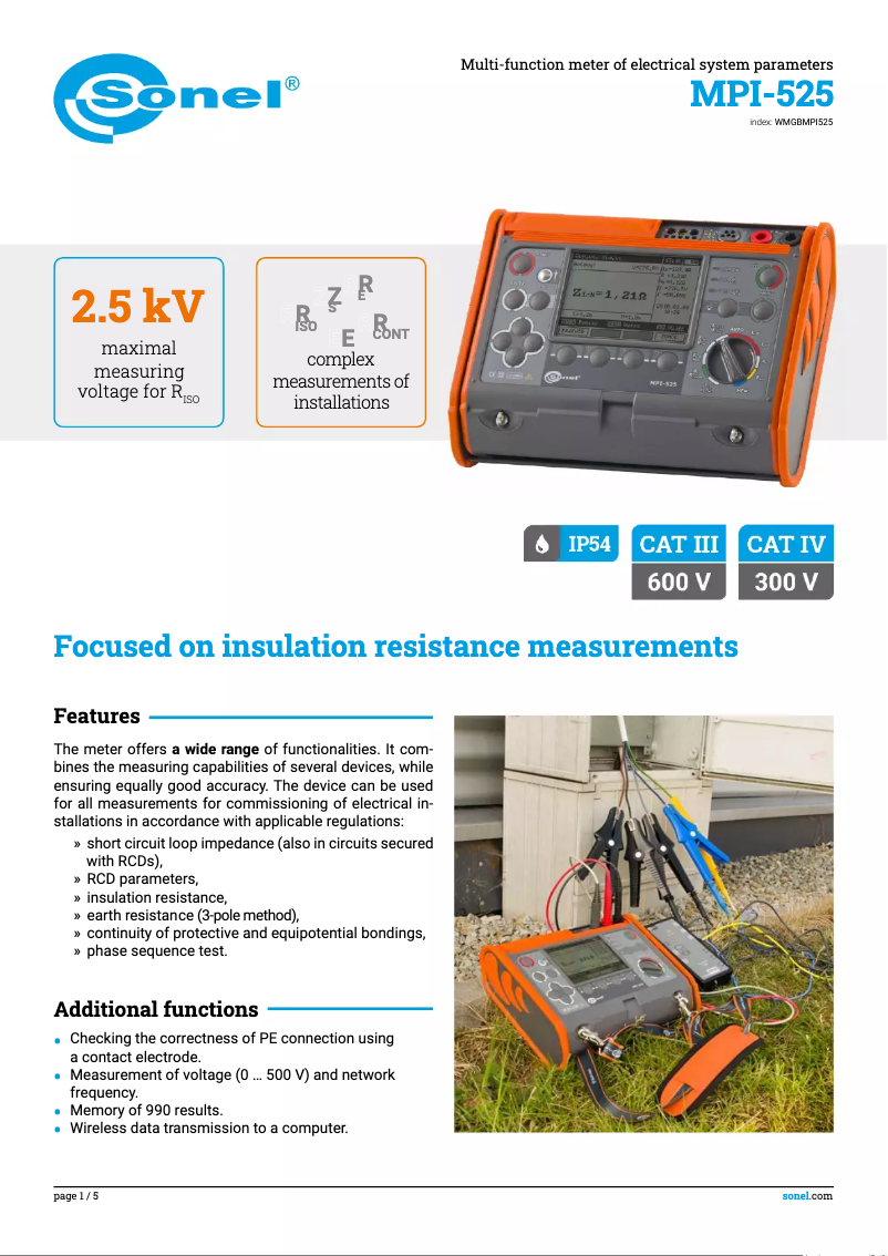 Image de la première page du manuel de l'appareil MPI-525