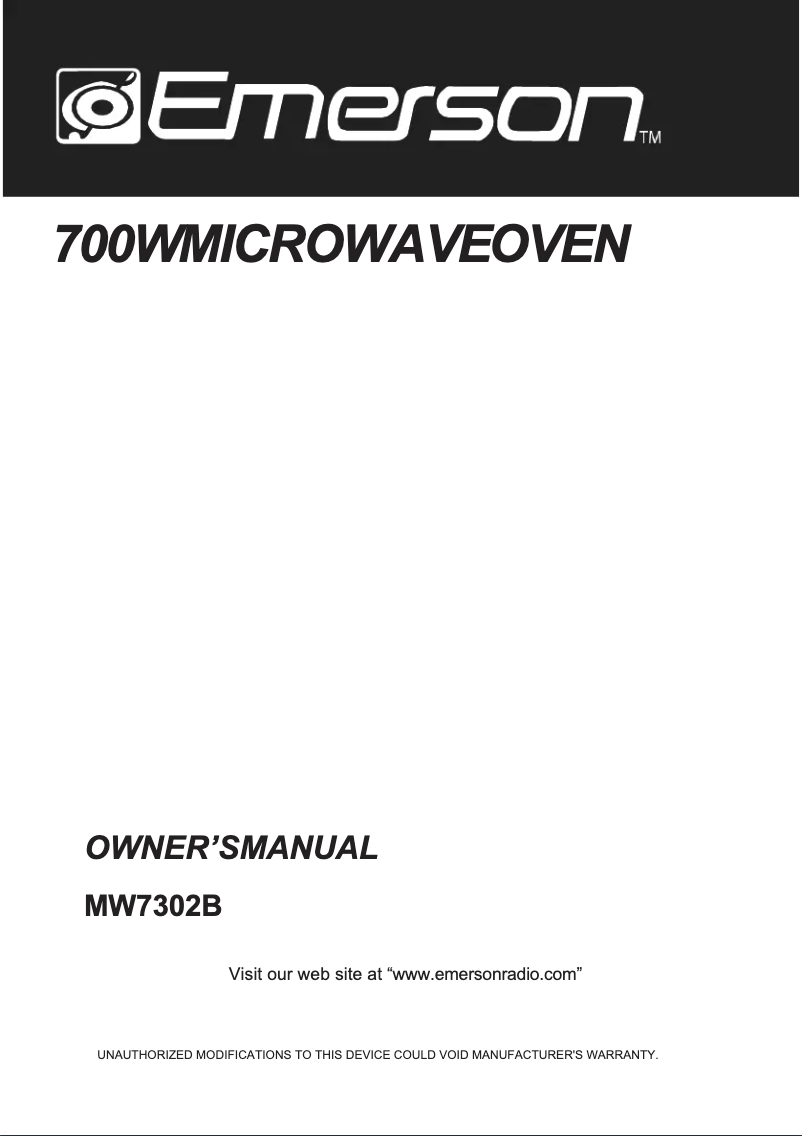 Page n°1 - Manuel utilisateur Emerson MW7302B
