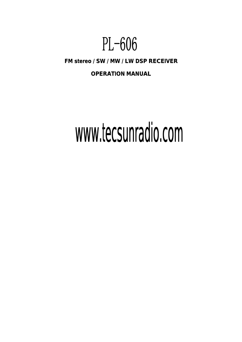 Page 1 de la notice Manuel utilisateur Tecsun PL606