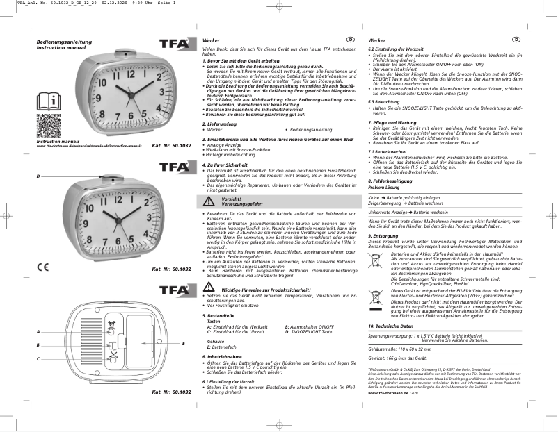 Imagen de la primera página del manual del dispositivo 60.1032.04