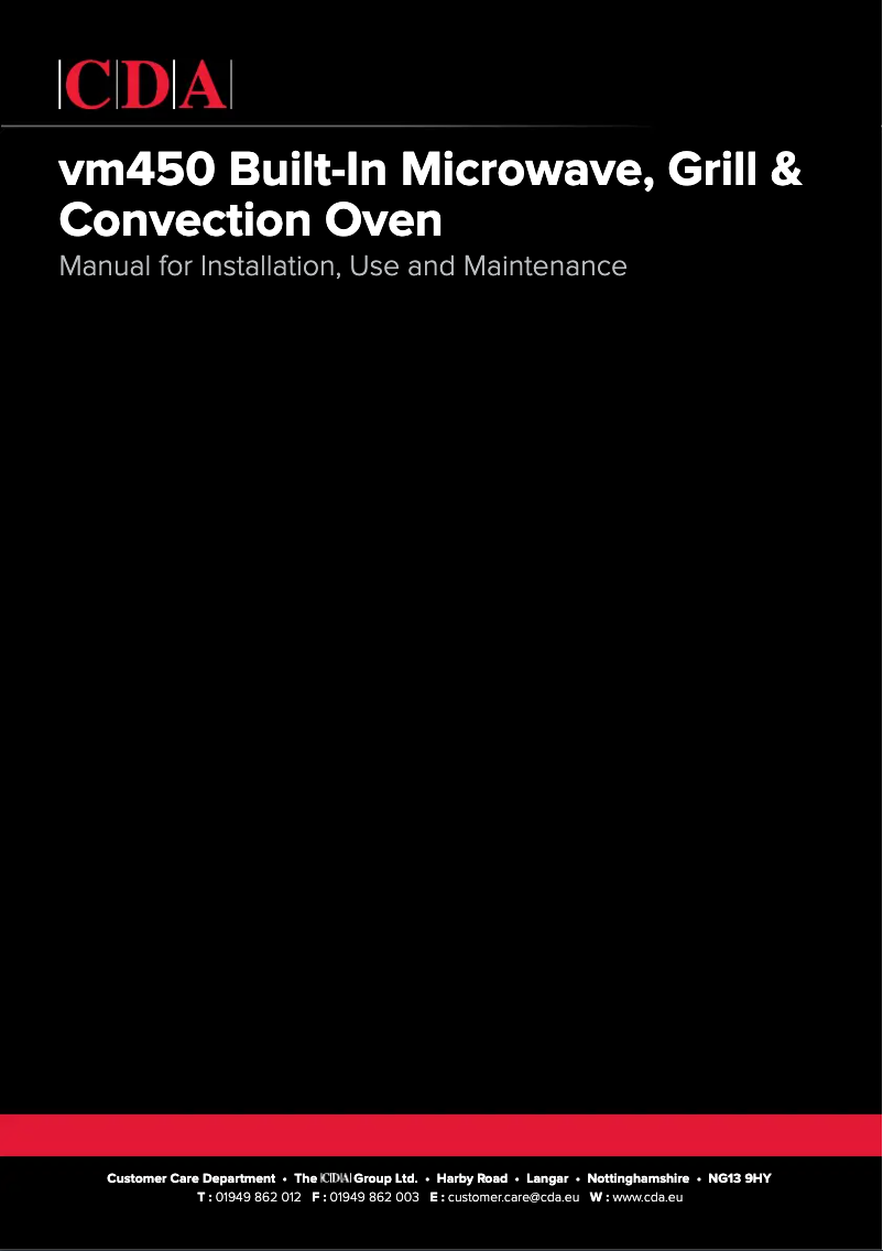 Page 1 de la notice Manuel utilisateur CDA VM450