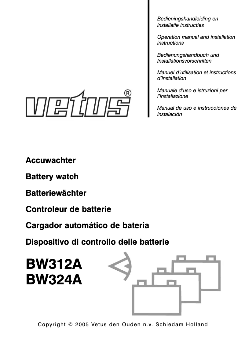 Page 1 of the manual User Manual Vetus BW312A