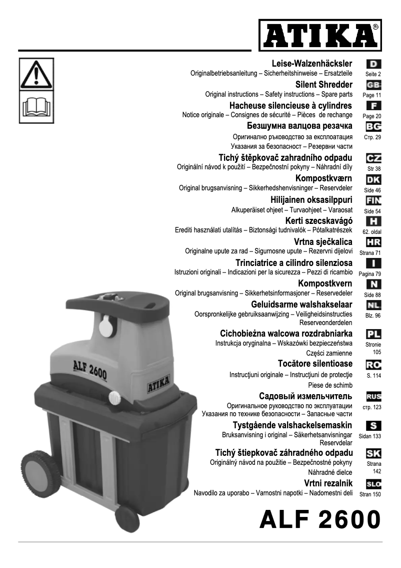 Image de la première page du manuel de l'appareil ALF 2600