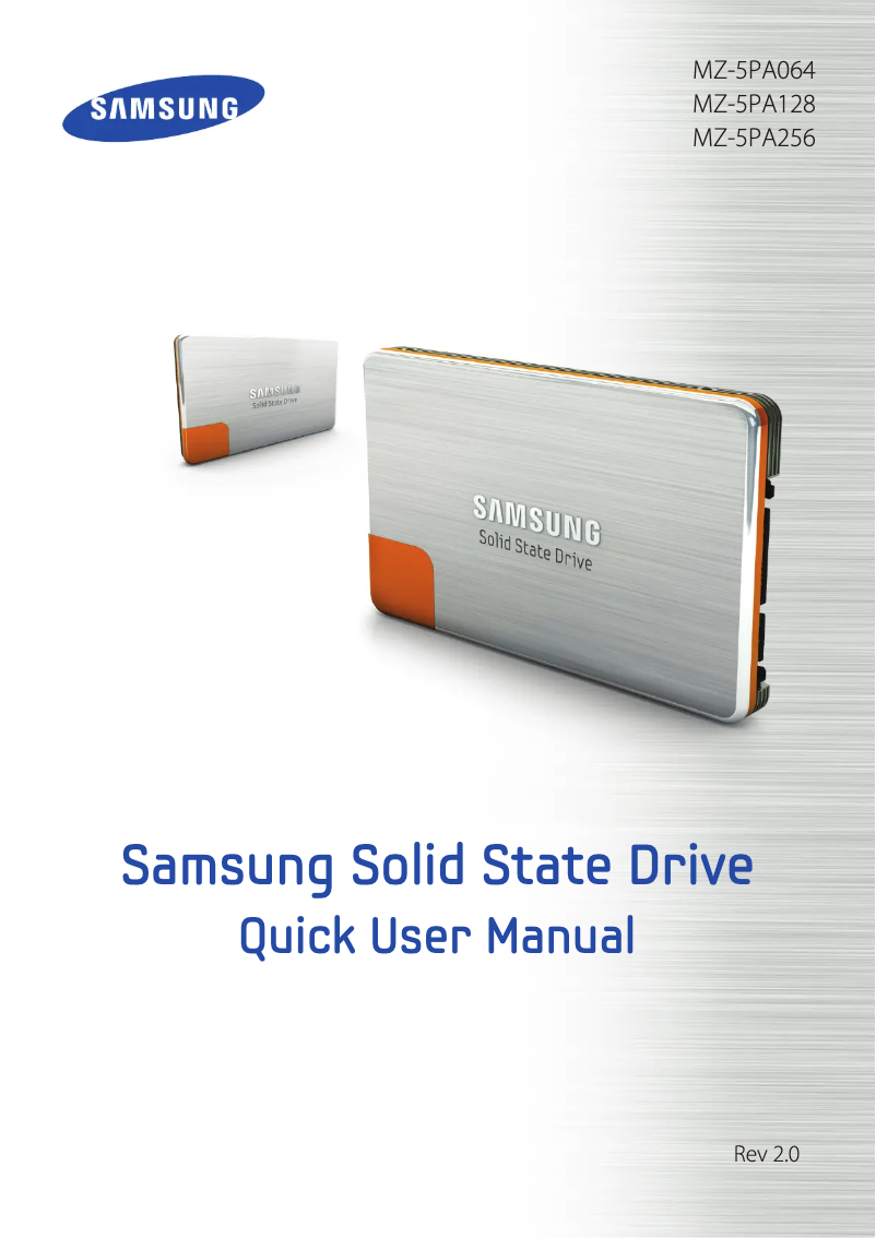 Page 1 de la notice Manuel utilisateur Samsung MZ-5PA064