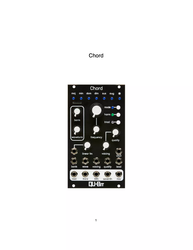 Page 1 de la notice Manuel utilisateur Qu-Bit Chord
