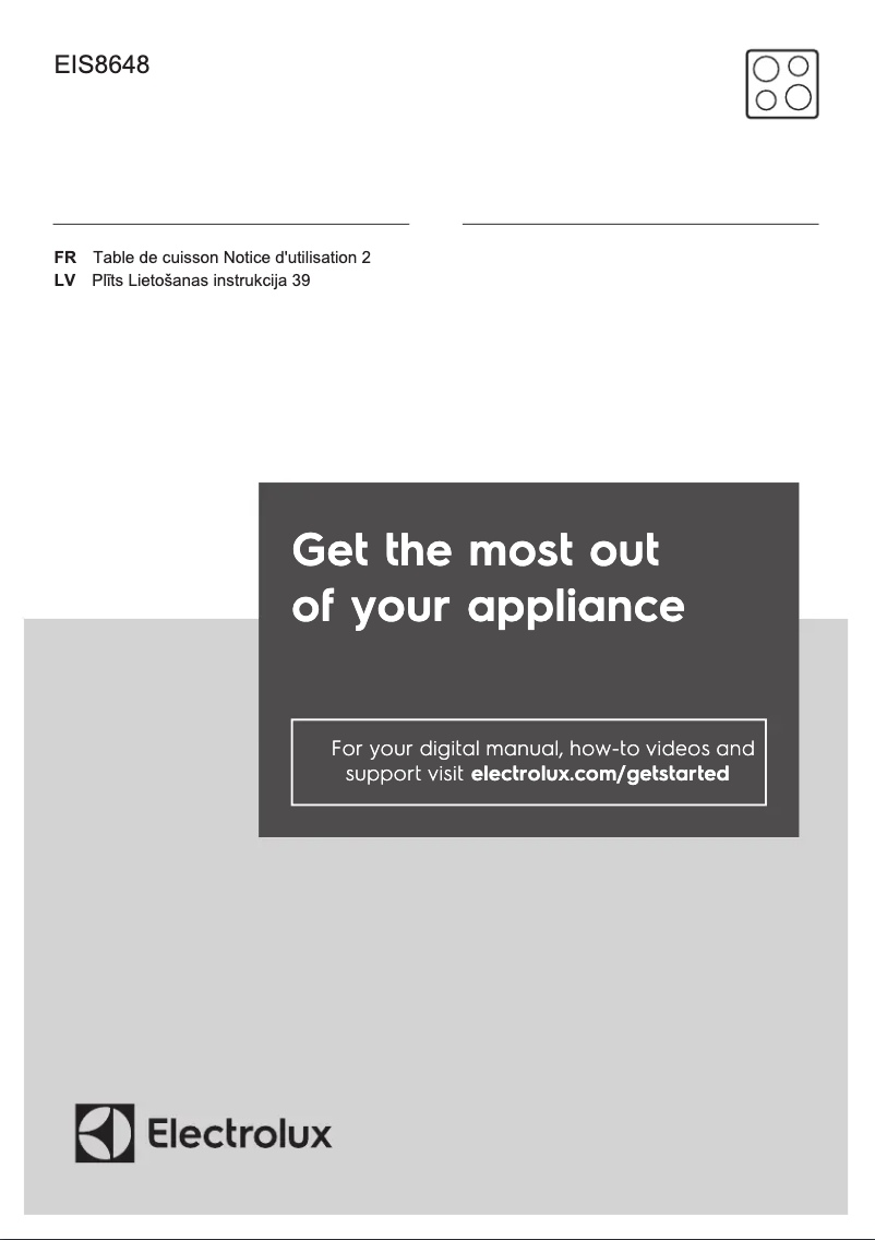 Page n°1 - Manuel d'utilisation et d'entretien Electrolux EIS8648
