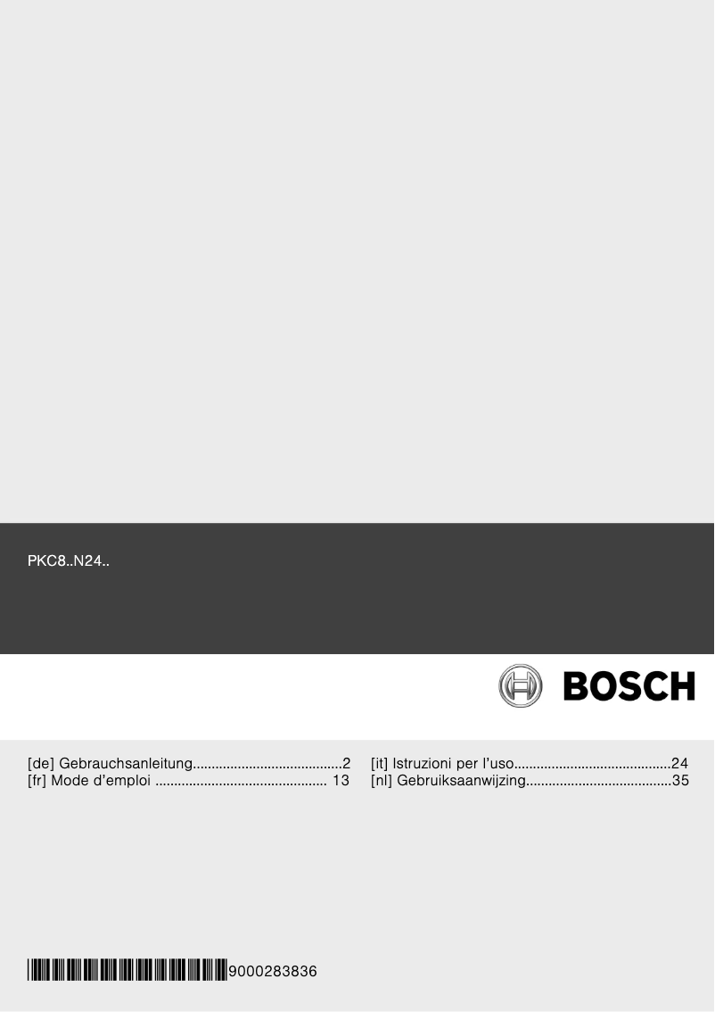 Page 1 of the manual User Manual Bosch PKC885N24D
