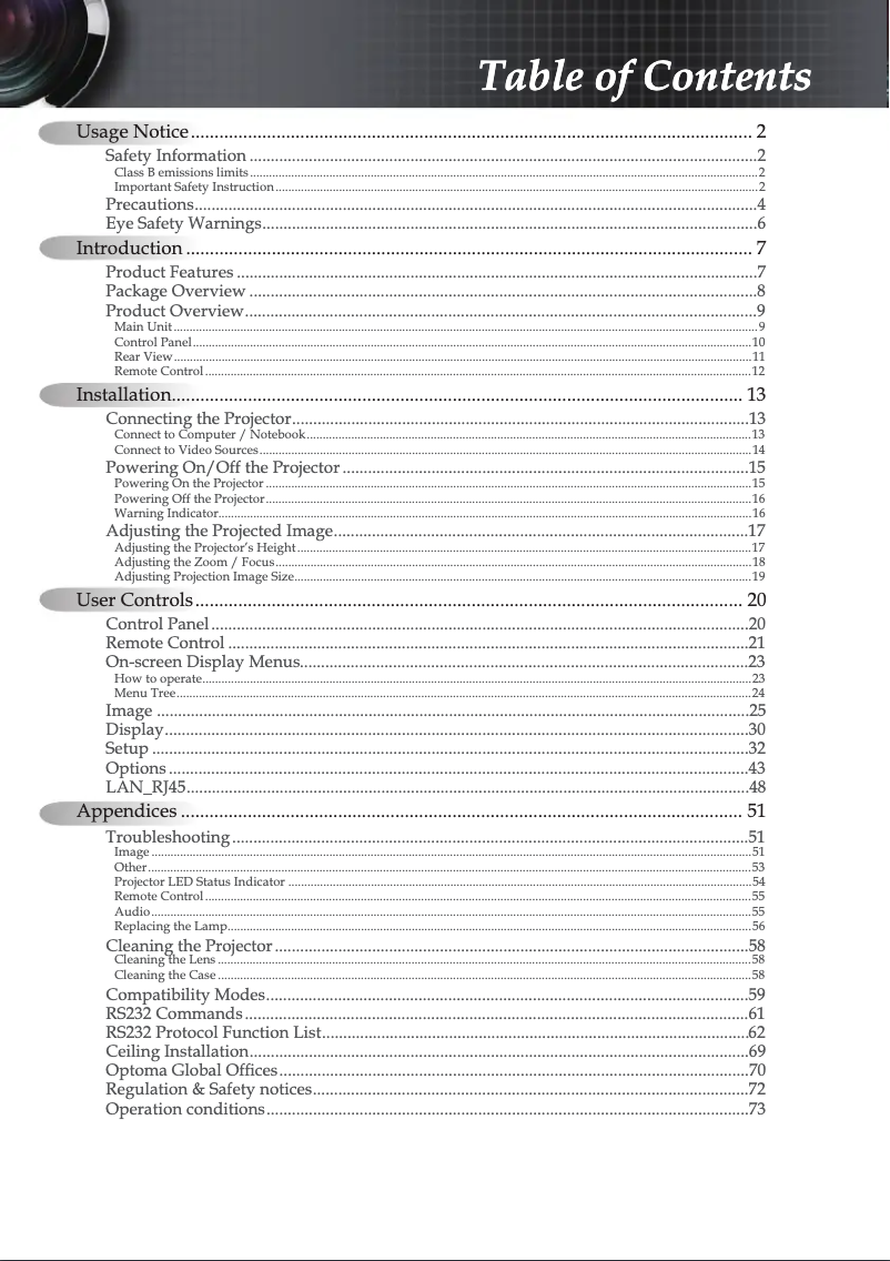 Page 1 de la notice Manuel utilisateur Optoma TX779P-3D