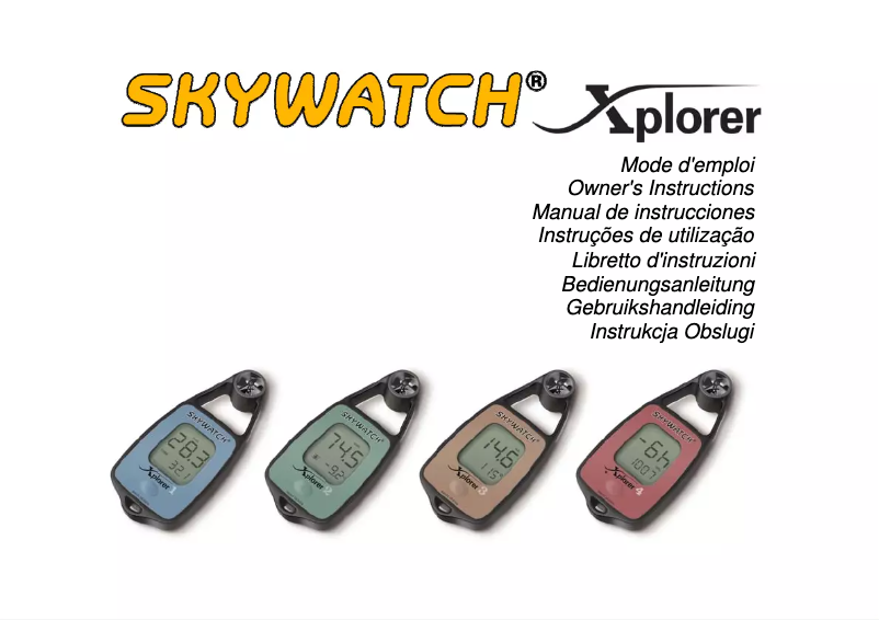 Page n°1 - Manuel utilisateur JDC Skywatch Xplorer 1