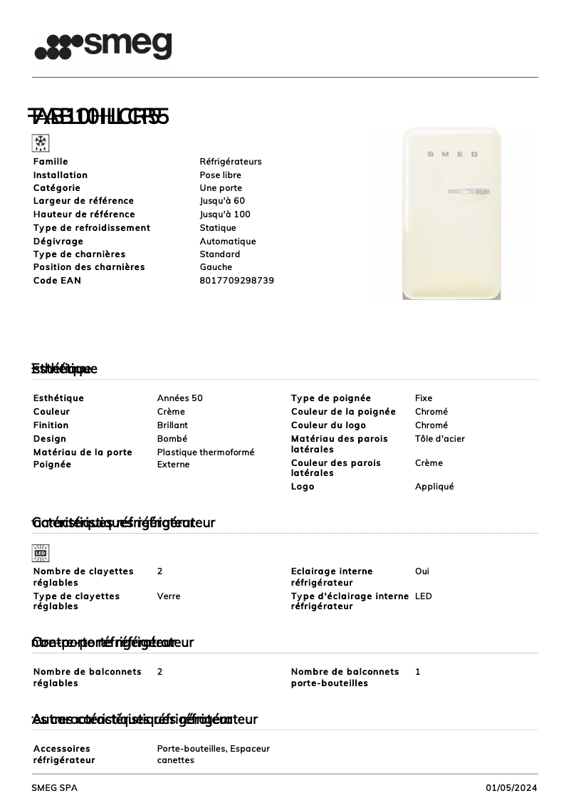 Image de la première page du manuel de l'appareil FAB10HLCR5