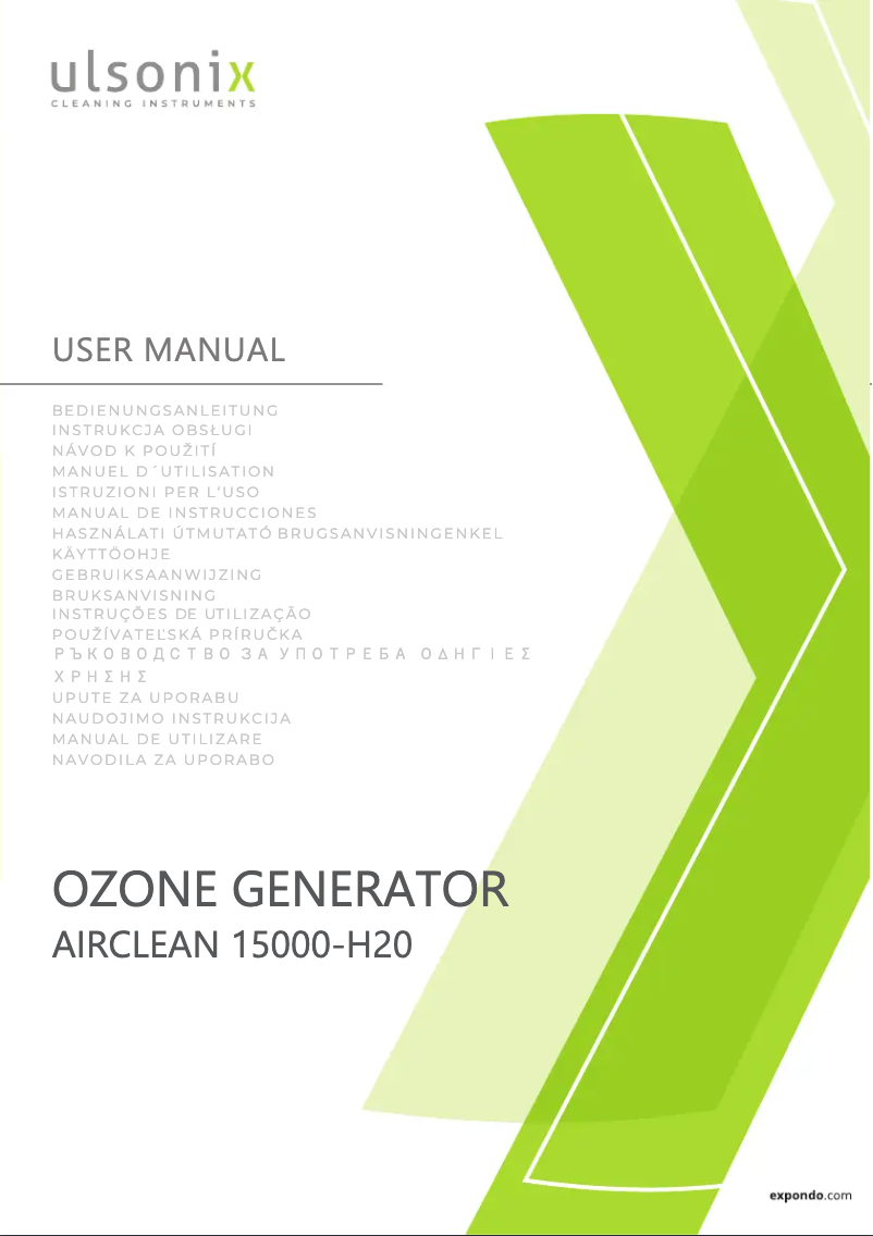 Imagen de la primera página del manual del dispositivo AIRCLEAN 15000-H20