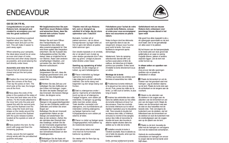 Page n°1 - Manuel utilisateur Robens Endeavour