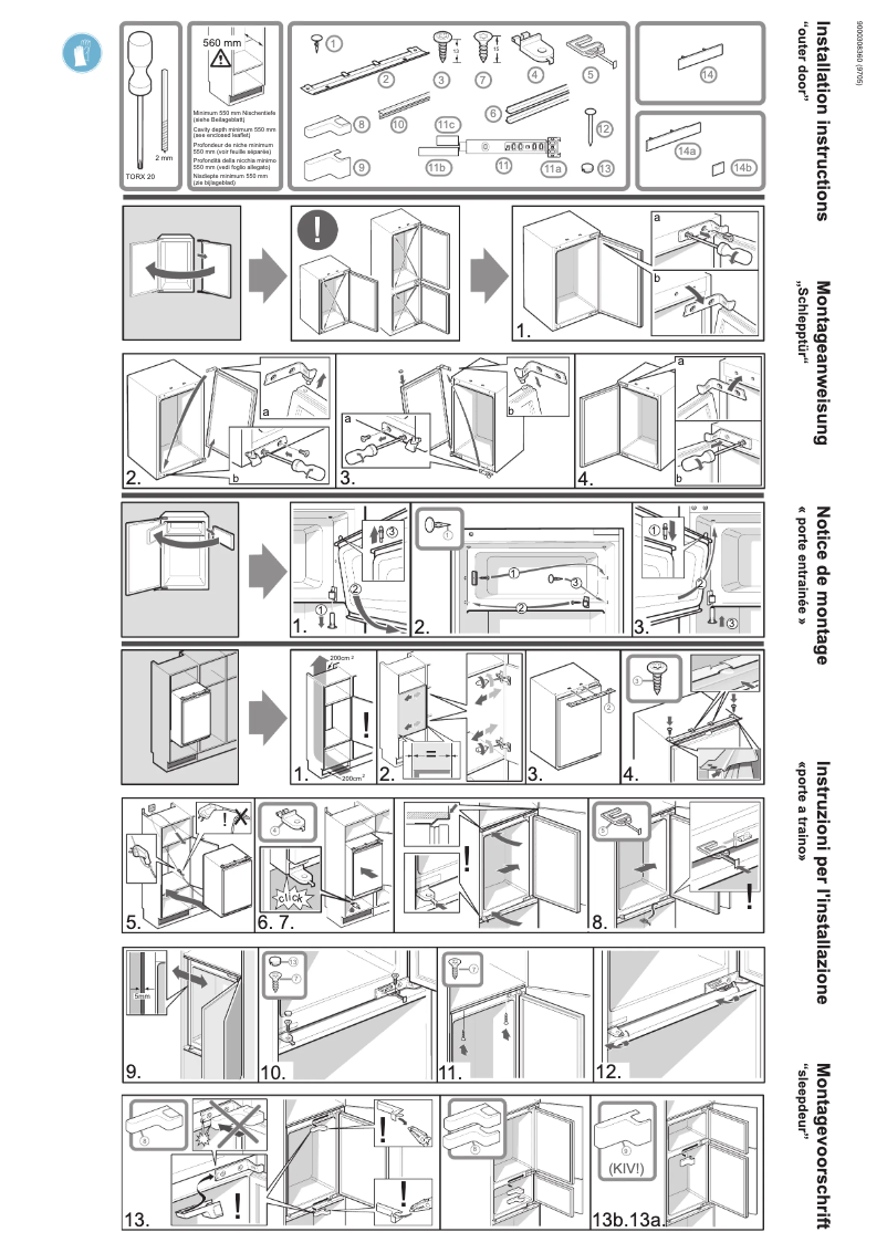 Page 1 de la notice Guide d'installation Bosch KIR24V00FF