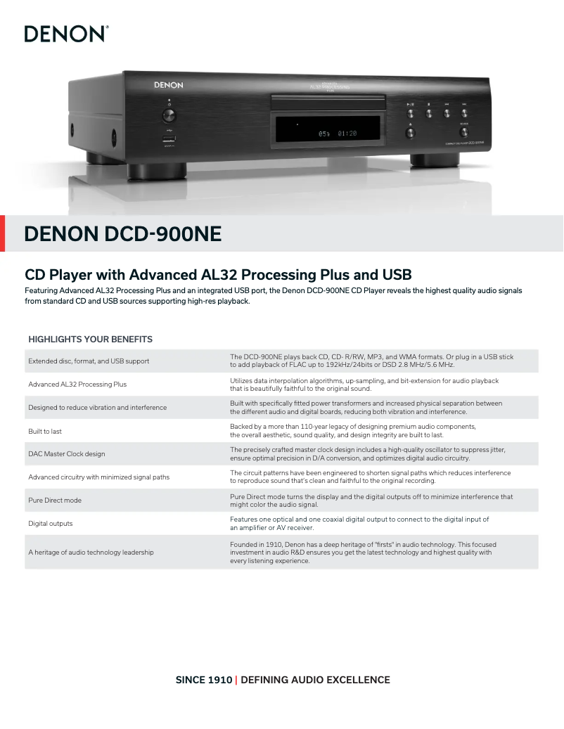 Image de la première page du manuel de l'appareil DCD-900NE