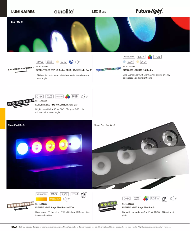 Page 1 de la notice Catalogue Futurelight Stage Pixel Bar 10 WW