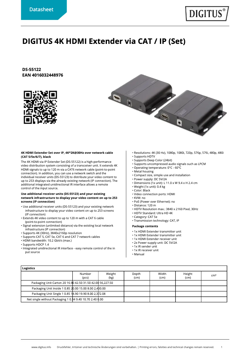 Image de la première page du manuel de l'appareil DS-55122