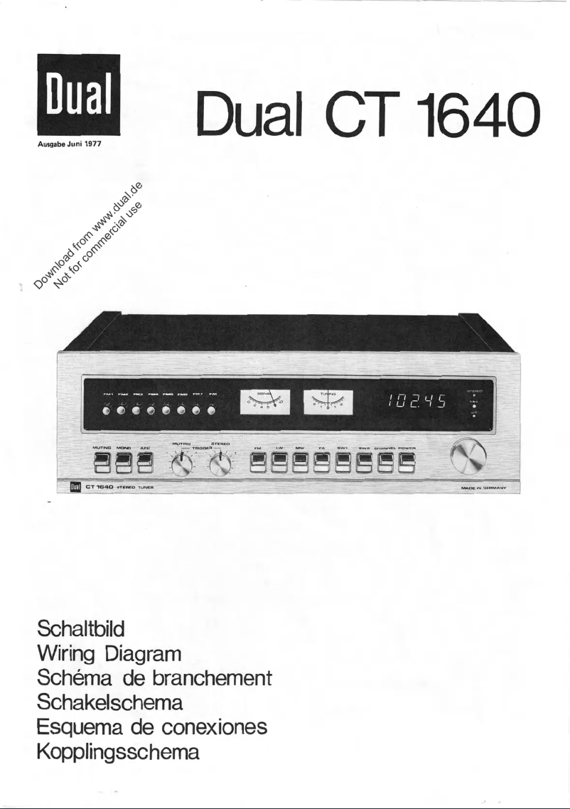 Page 1 de la notice Manuel utilisateur Dual CT 1640