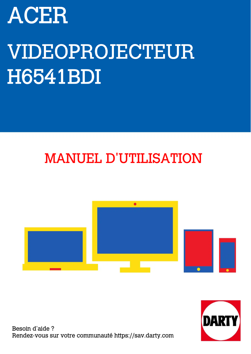 Page 1 de la notice Manuel utilisateur Acer H6541BDi
