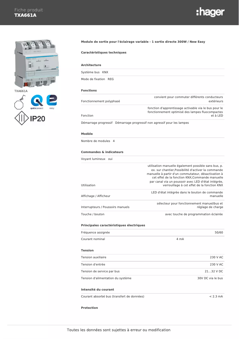 Image de la première page du manuel de l'appareil TXA661A