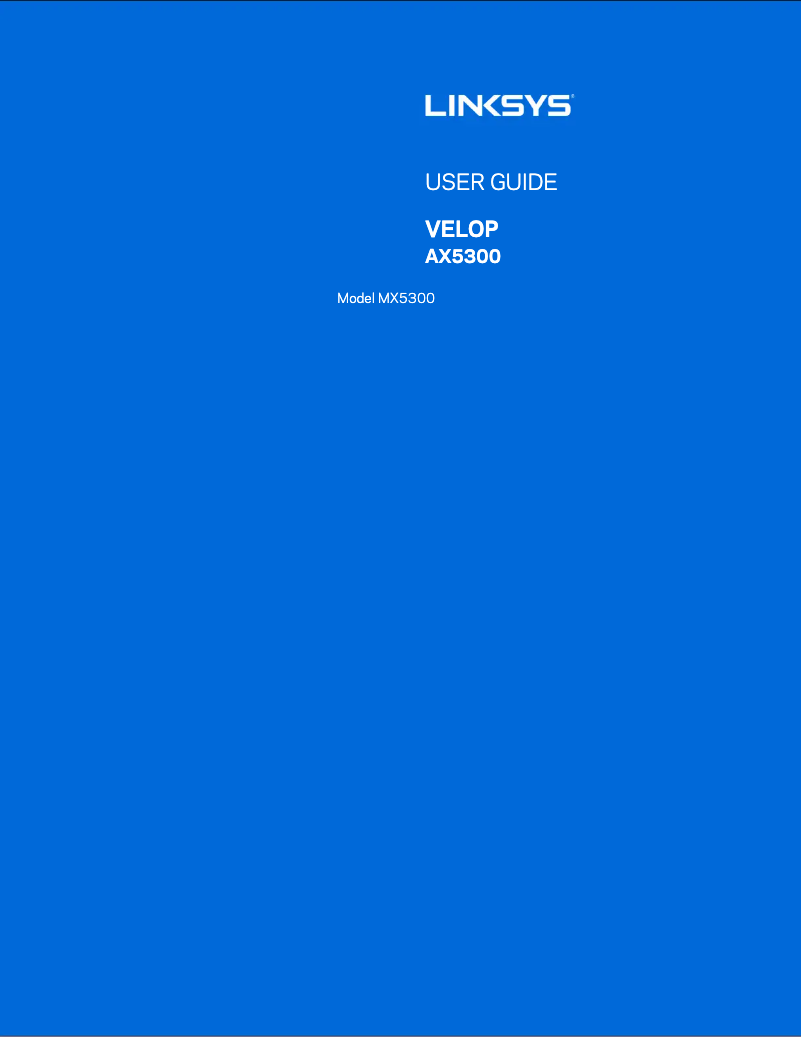 Página 1 del manual Manual de usuario Linksys Velop AX5300