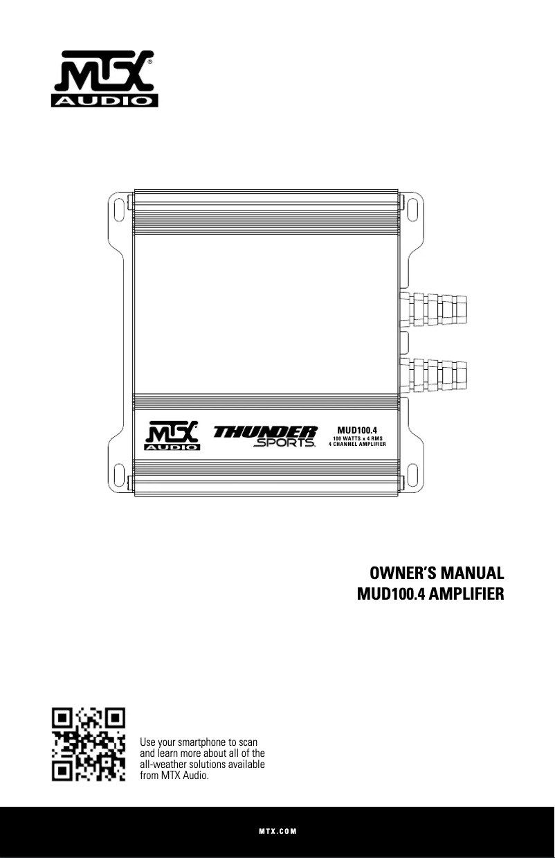 Page 1 de la notice Manuel utilisateur MTX Audio Thunder Sports MUD100.4