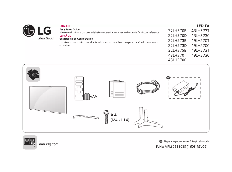 Page n°1 - Manuel utilisateur LG 32LH573D