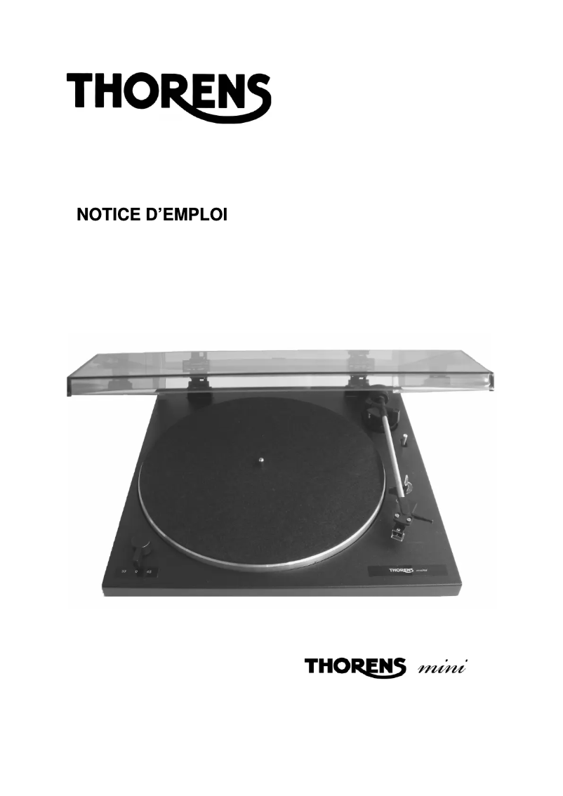 Page 1 de la notice Manuel utilisateur Thorens Mini
