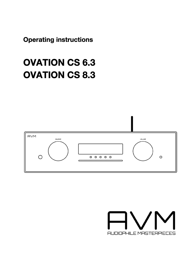 Page 1 of the manual User Manual AVM Ovation CS 6.3