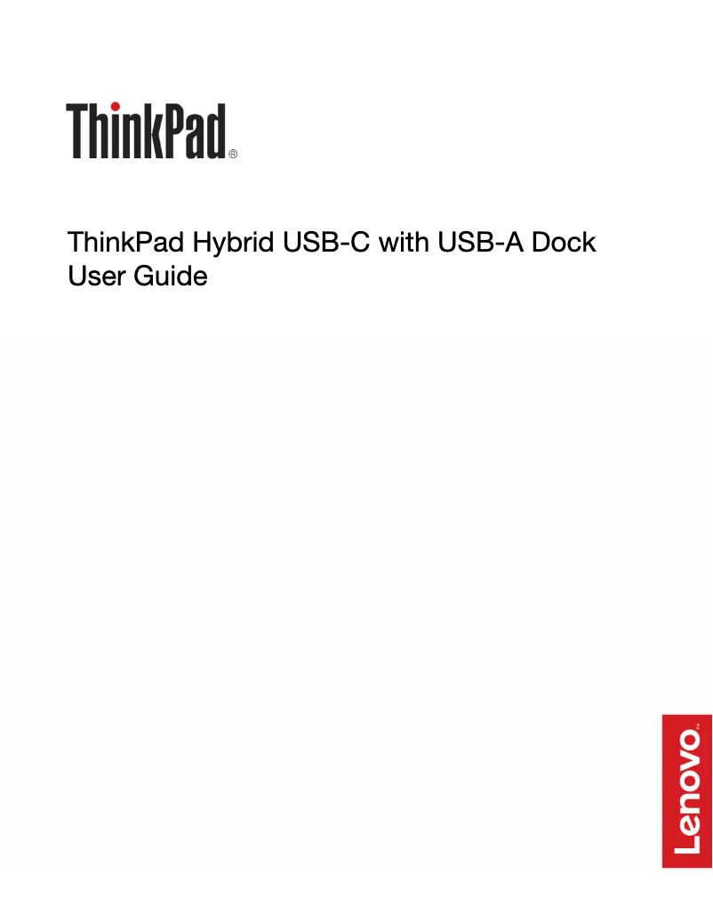 Page 1 de la notice Manuel utilisateur Lenovo Hybrid USB-C with USB-A Dock