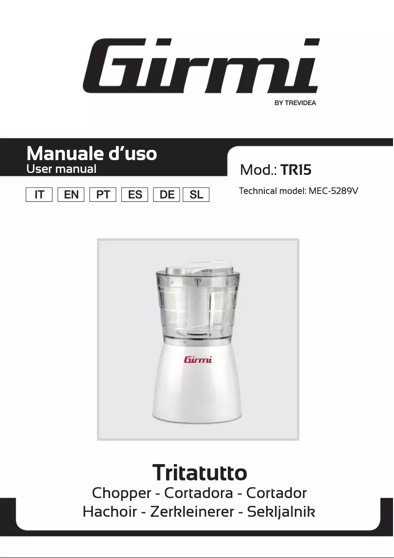 Image de la première page du manuel de l'appareil TR15