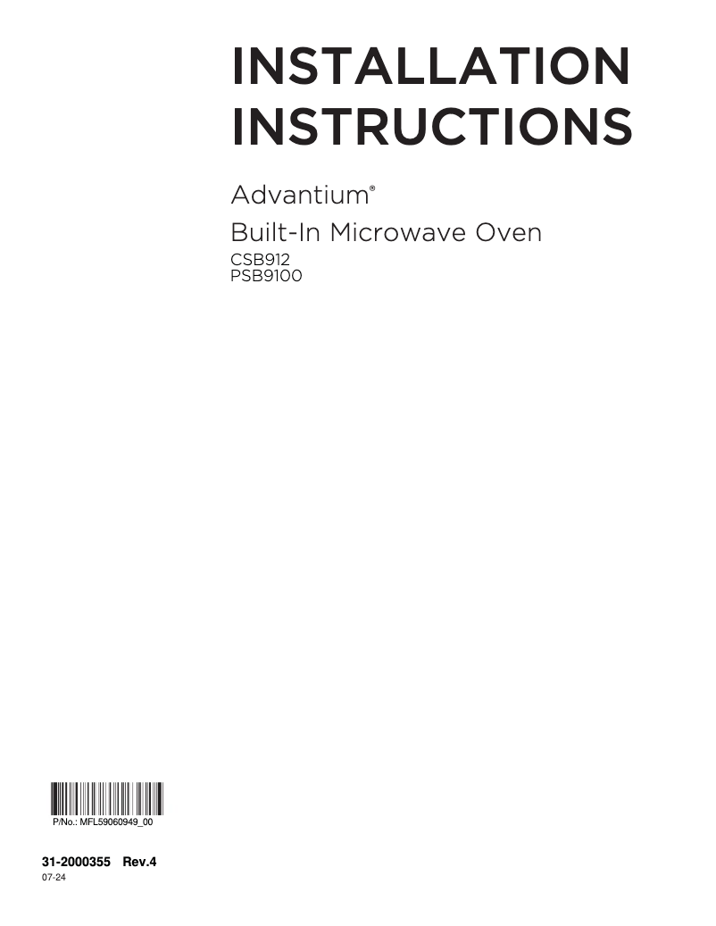 Image de la première page du manuel de l'appareil Profile PSB9100SVSS