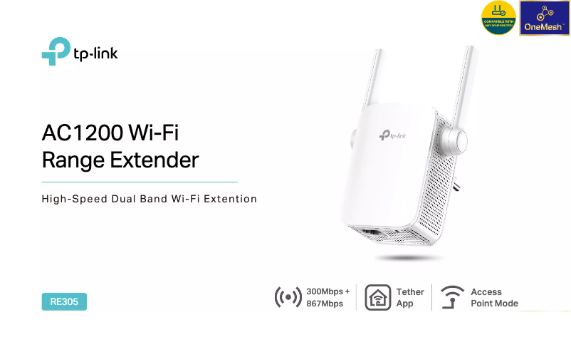 Page 1 de la notice Fiche technique TP-Link RE305