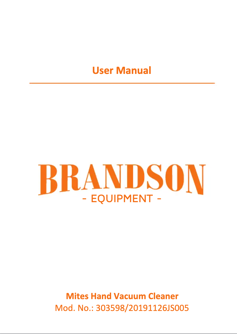 Page 1 de la notice Manuel utilisateur Brandson 303598