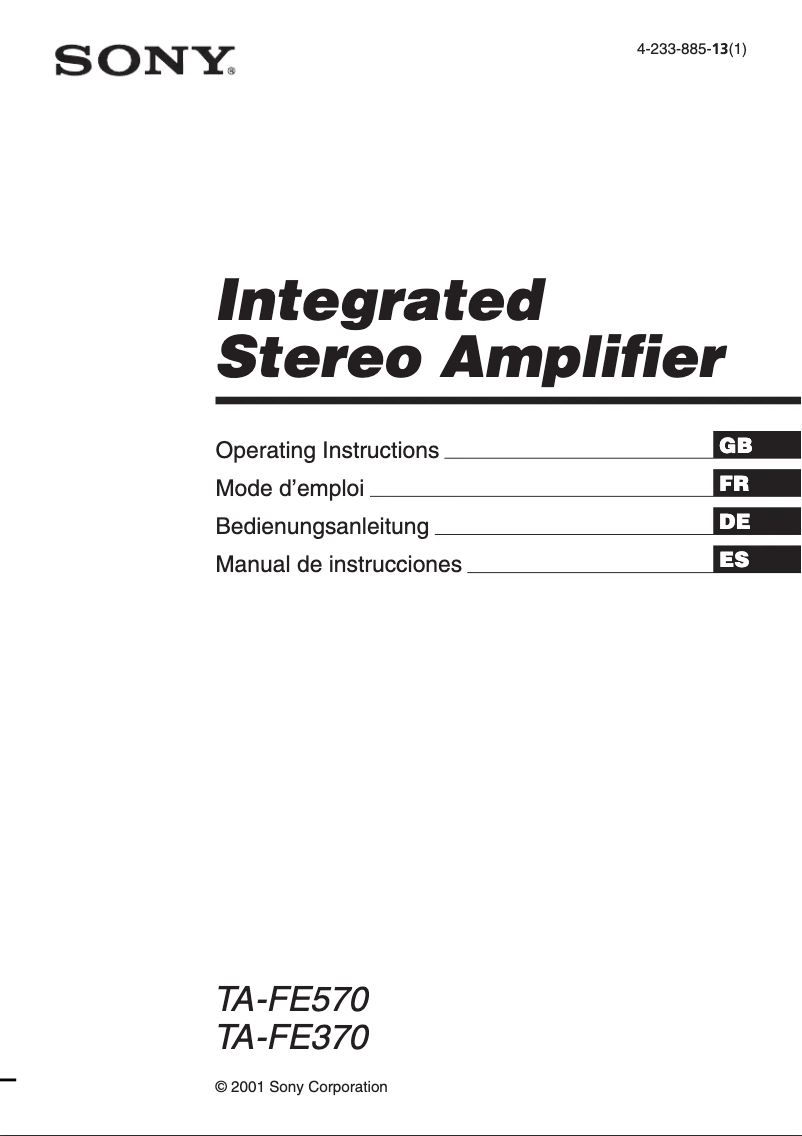 Image de la première page du manuel de l'appareil TA-FE370