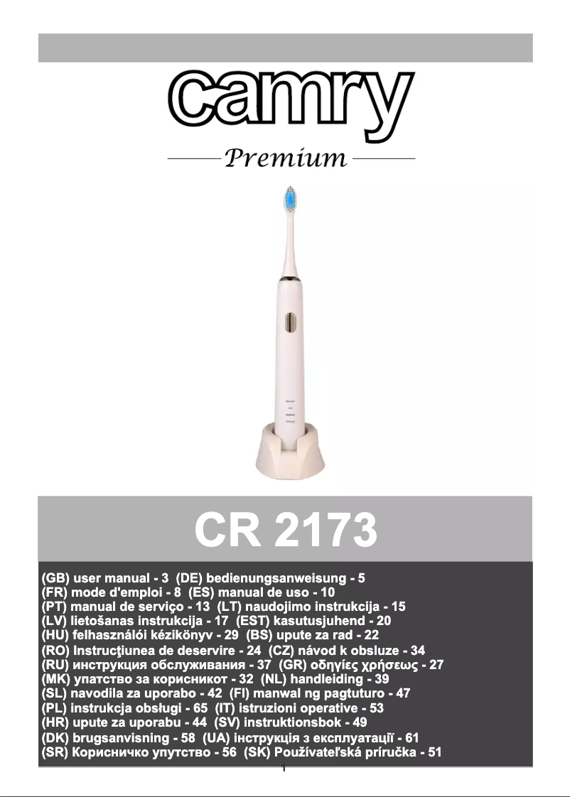 Page 1 de la notice Manuel utilisateur Adler CR 2173