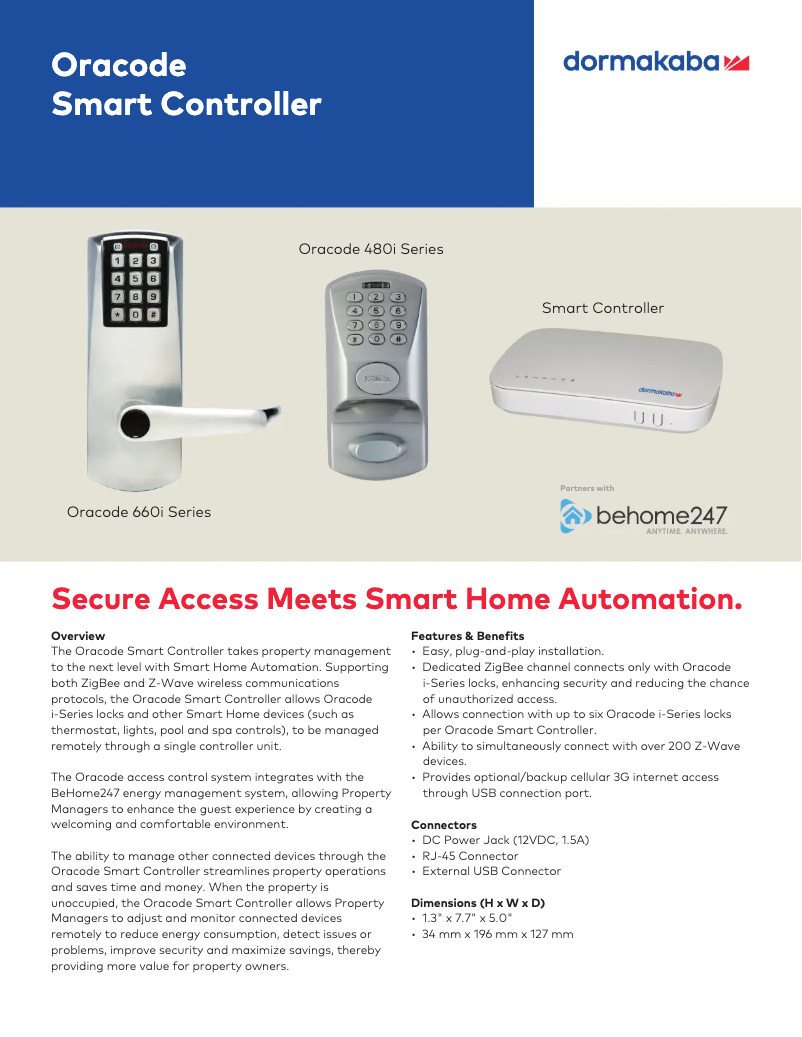 Page 1 de la notice Brochure Dormakaba Oracode