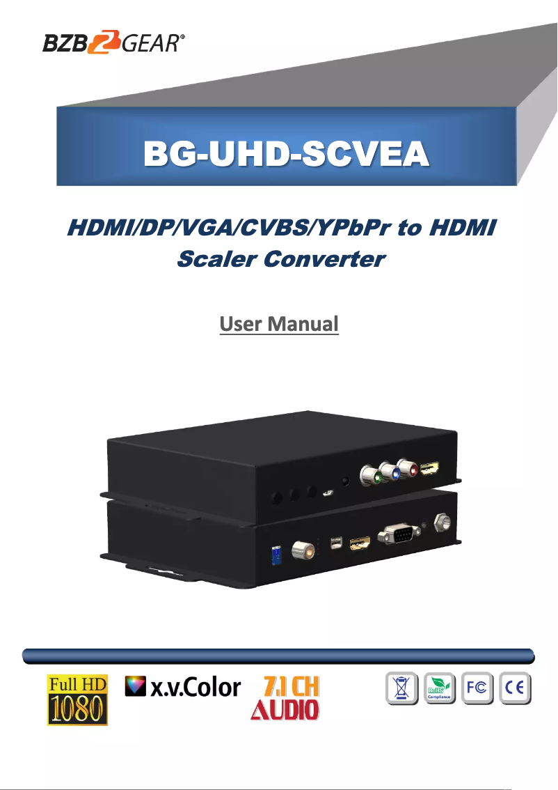 Image de la première page du manuel de l'appareil UHD-SCVEA