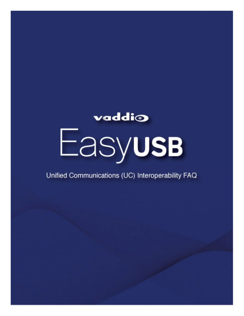 Page 1 de la notice Manuel utilisateur Vaddio EasyTalk