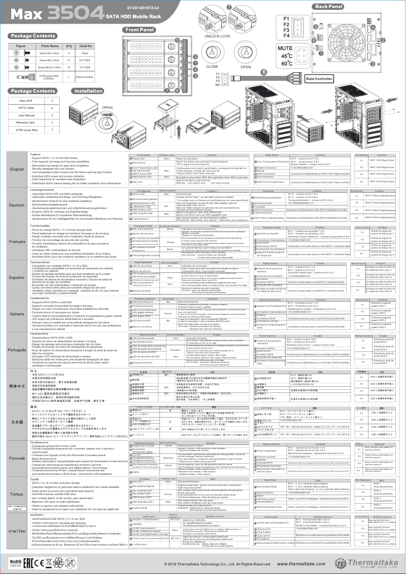 Page 1 de la notice Manuel utilisateur Thermaltake Max 3504