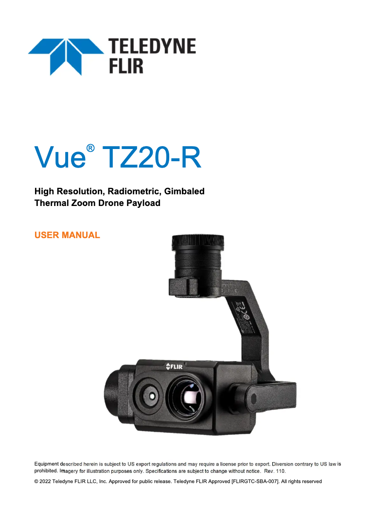 Page 1 de la notice Manuel utilisateur FLIR VUE TZ20-R