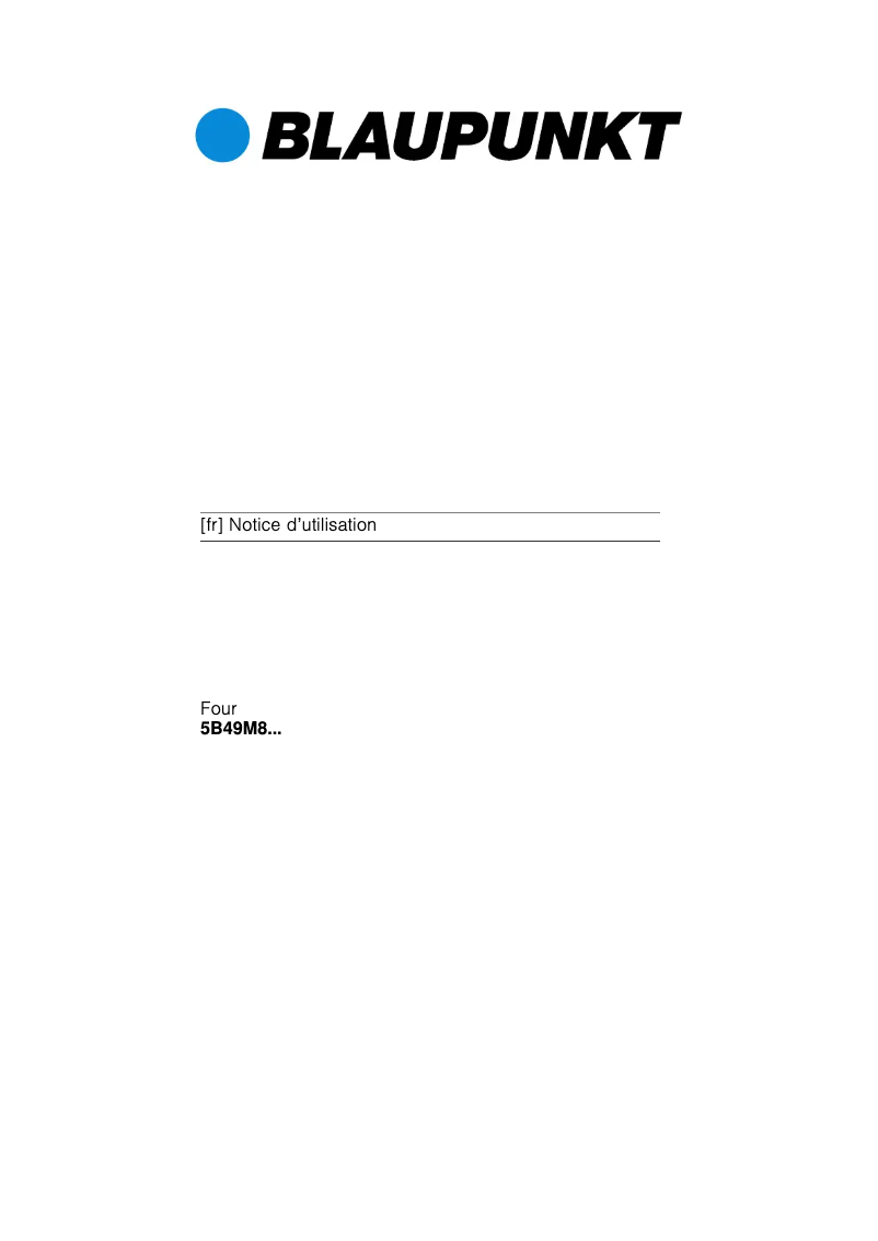 Image de la première page du manuel de l'appareil 5B49M 8160