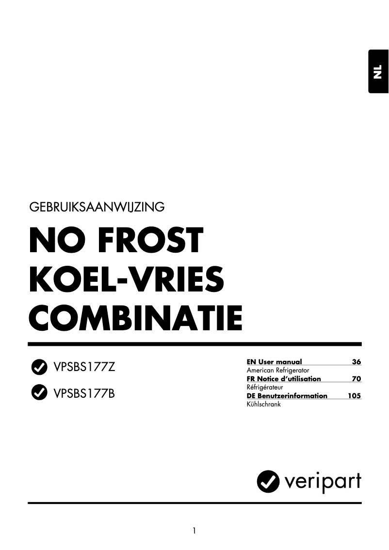 Page n°1 - Manuel utilisateur Veripart VPSBS177Z