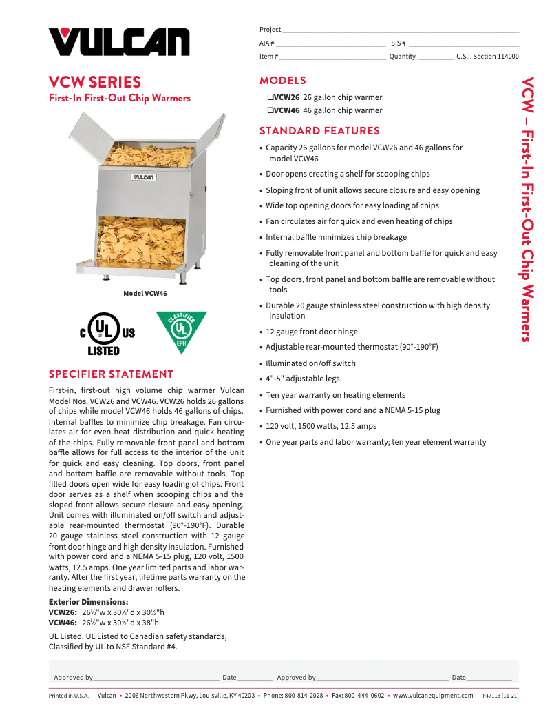 Image de la première page du manuel de l'appareil VCW46